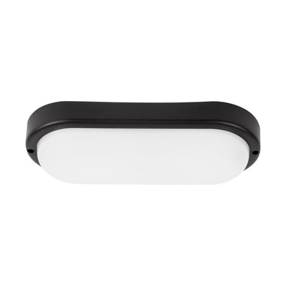 Corp iluminat LED oval 18W Novelite negru 230x105x46mm - iluminat industrial modern rezistent IP65
