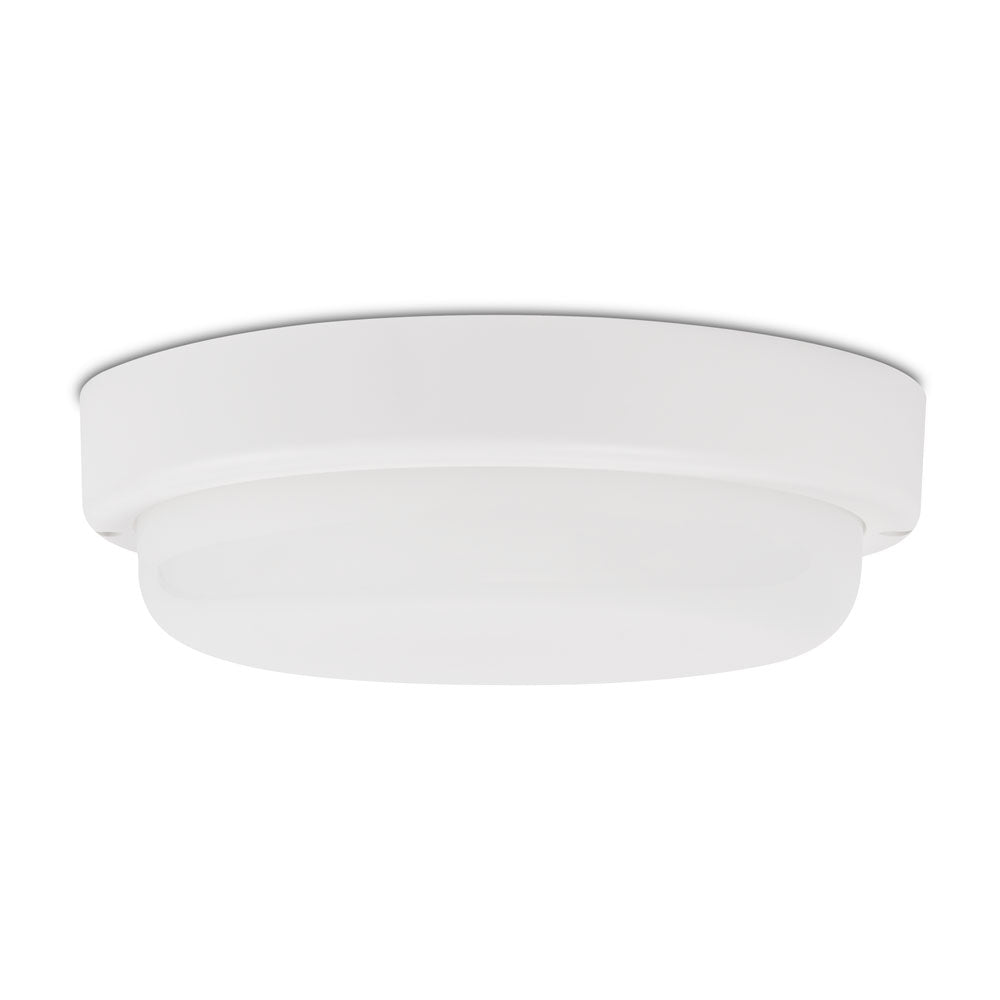 Corp iluminat LED rotund 18W 6400K Novelite - vedere frontala design circular compact alb IP65
