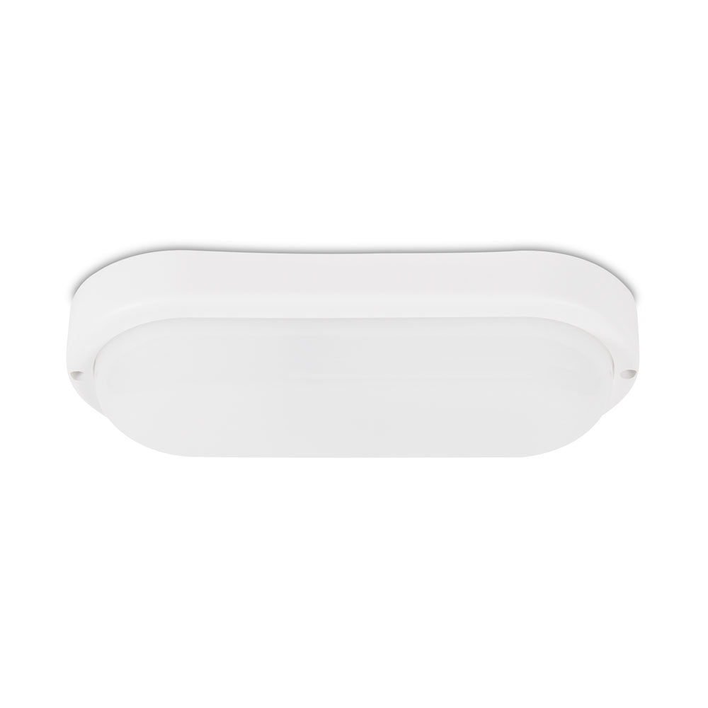 Corp iluminat LED oval 18W Novelite alb 230x105x46mm - iluminat exterior rezistent apa praf IP65

