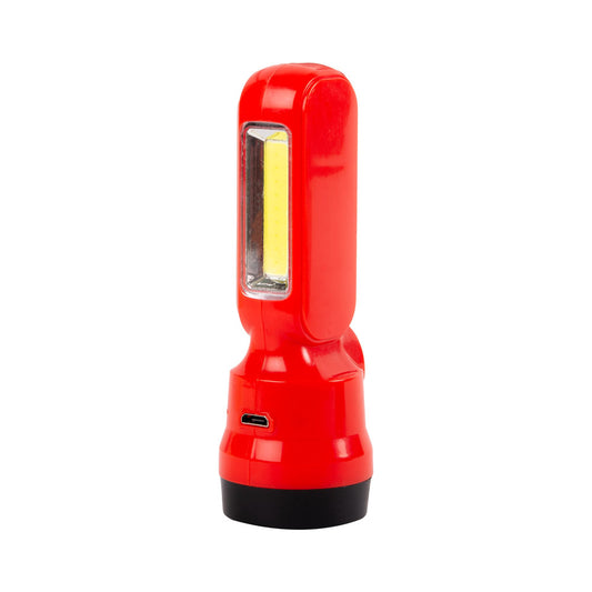 Lanterna LED HomeLight 1W rosie - fascicul luminos aprins in intuneric
