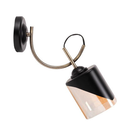 Aplica perete Smoky 1xE27 negru auriu Erste - vedere frontala