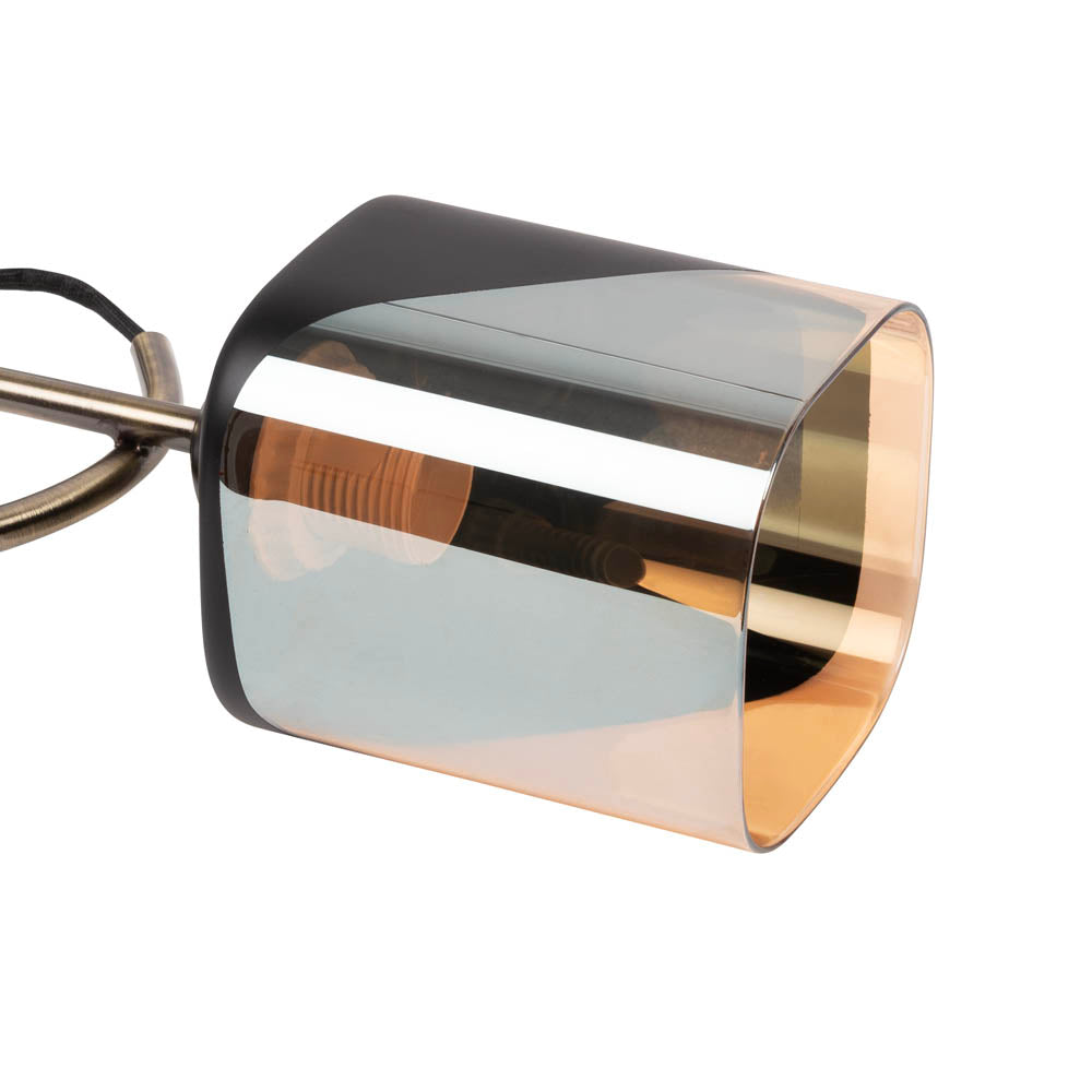 Lustra Smoky Erste metal si sticla IP20 450x300mm negru auriu