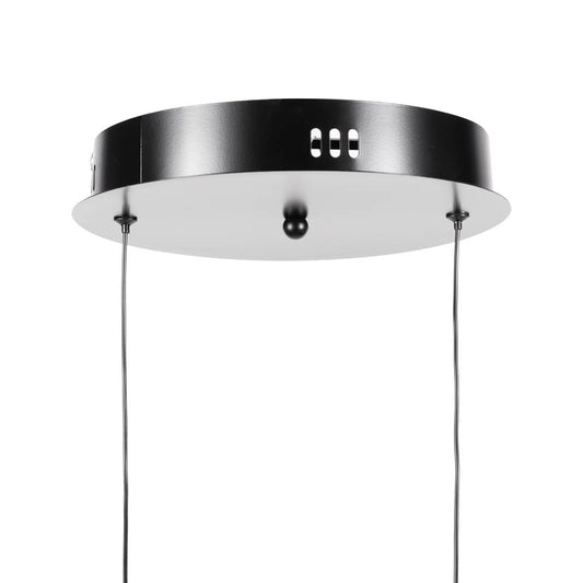 Detaliu finisaj negru mat pendul Glace Erste E27 - linii fluide design modern rafinat