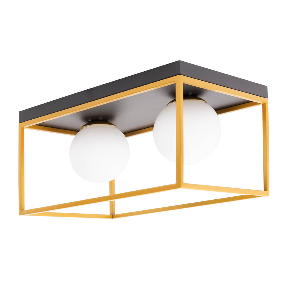 Lustră Luma 2xE27 negru auriu Erste - design art deco modern living dormitor elegant