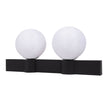 Detaliu 2 socluri E27 aplică Glace negru alb Erste - compatibil bec LED personalizabil