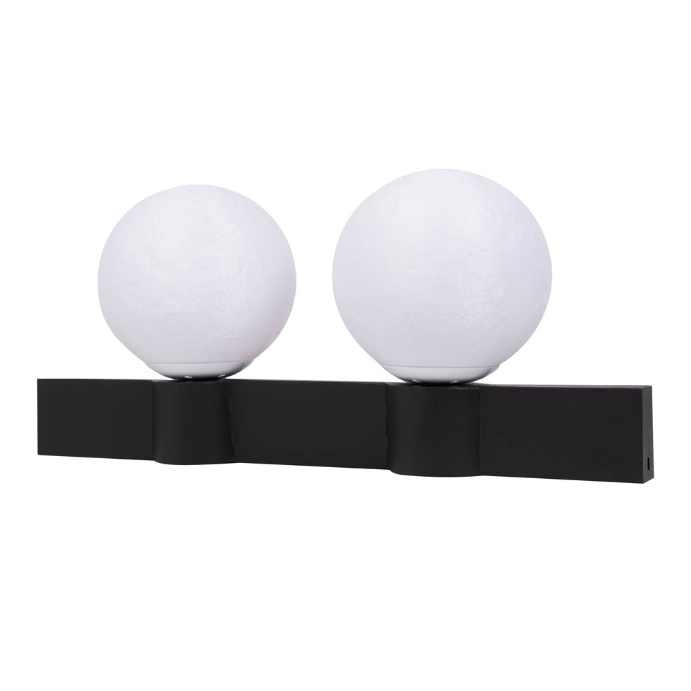 Detaliu 2 socluri E27 aplică Glace negru alb Erste - compatibil bec LED personalizabil