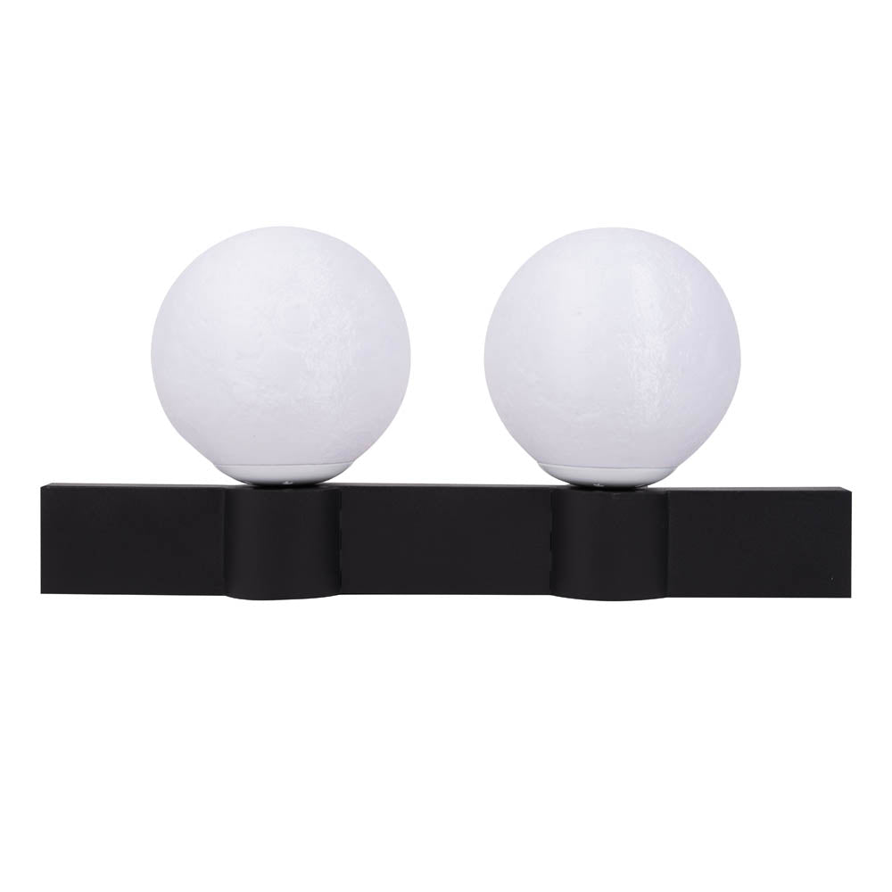 Aplică Glace 2xE27 negru alb Erste aprinsă - distribuție simetrică lumină caldă living dormitor