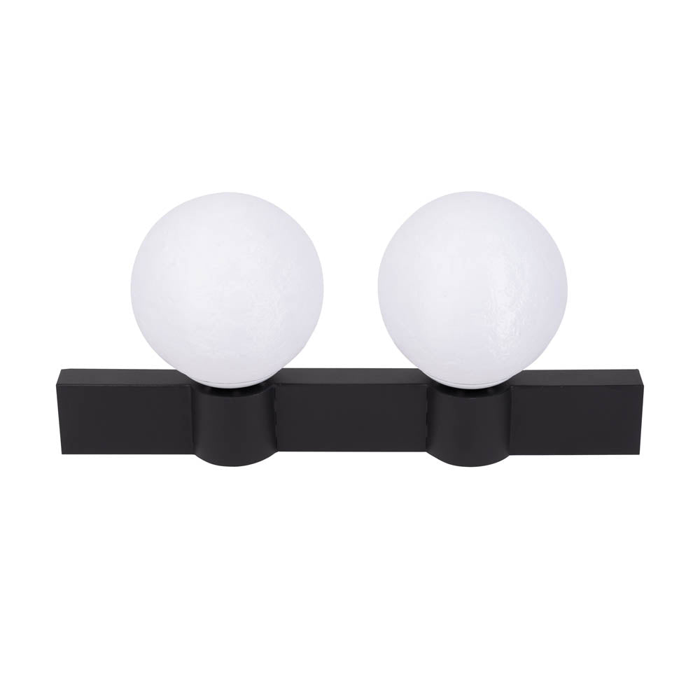 Aplică dublă LED Glace 2xE27 negru alb Erste - design bicolor simetric modern iluminat perete