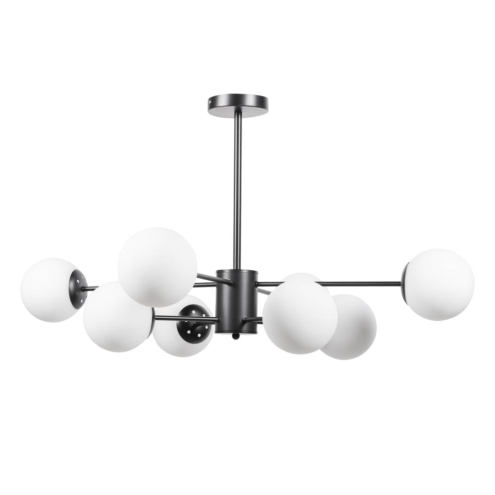 Detaliu 8 brațe ramificate pendul Lace negru Erste - structură metal robust design industrial