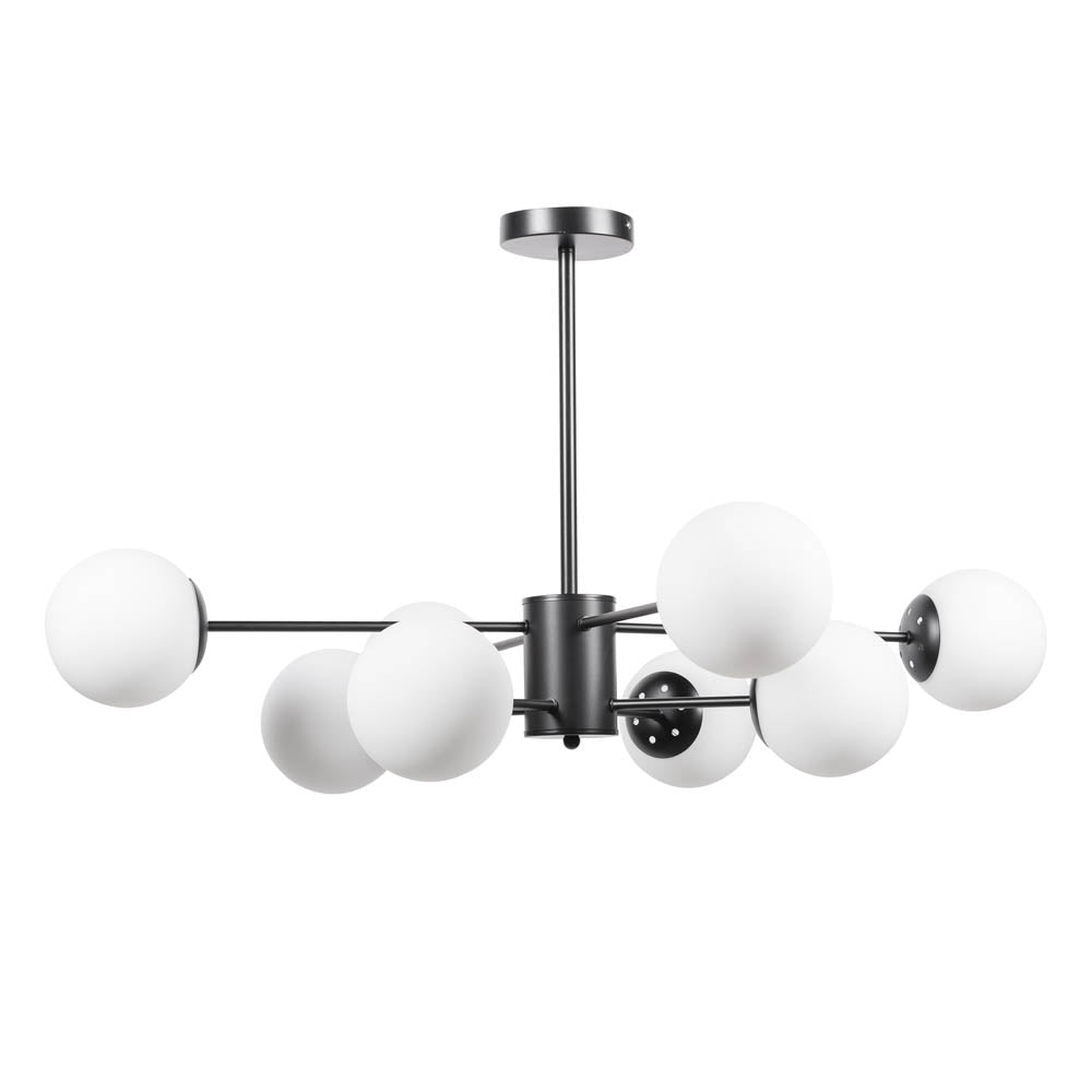 Detaliu socluri E27 pendul Lace 8 brațe negru Erste - compatibil bec Edison filament LED