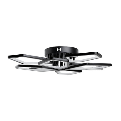 Plafoniera Maxi LED 110W negru Erste montată tavan living open space - iluminat statement futurist