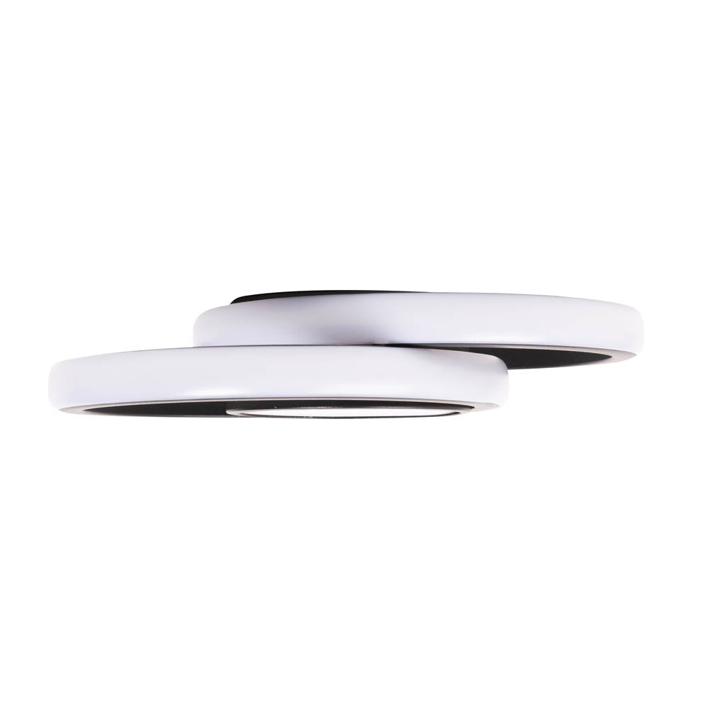 Plafoniera Vista LED 38W negru Erste aprinsă - efect inel luminos plutitor tavan atmosferă modernă