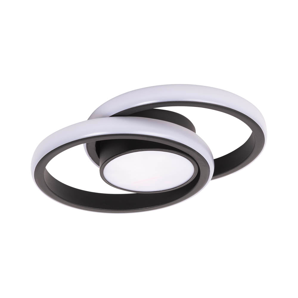 Plafoniera LED Vista 38W negru Erste - design inel circular ring minimalist modern living dormitor