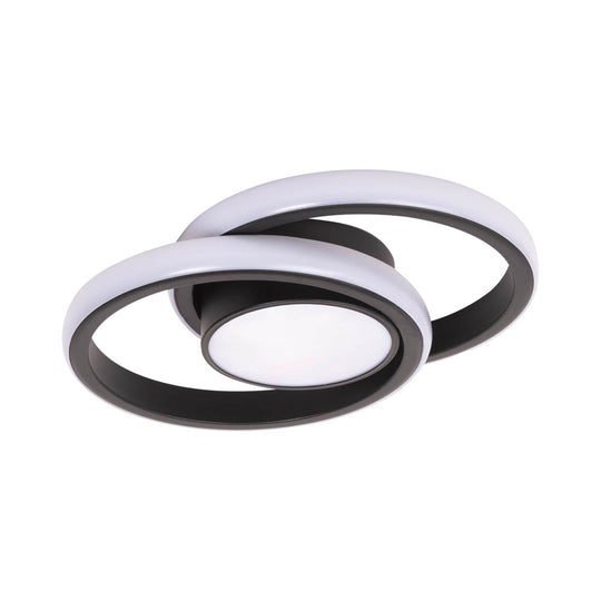Plafoniera LED Vista 38W negru Erste - design inel circular ring minimalist modern living dormitor