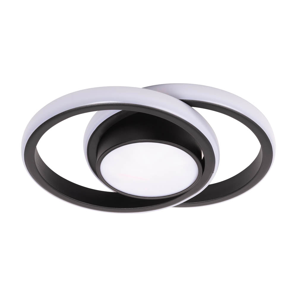 Detaliu profil slim circular negru mat plafoniera Vista LED Erste 38W - design futurist elegant