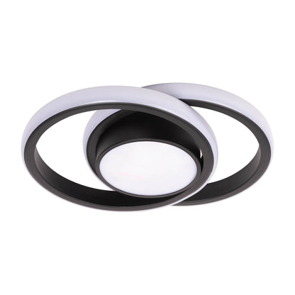Detaliu profil slim circular negru mat plafoniera Vista LED Erste 38W - design futurist elegant