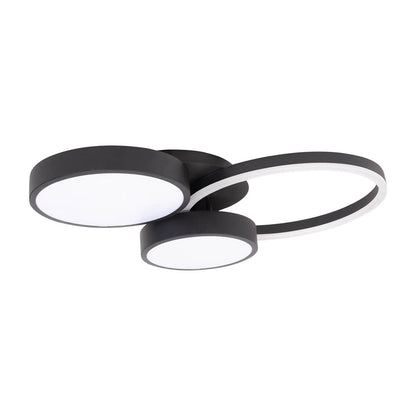 Plafoniera Sobek LED 55W negru Erste aprinsă - flux luminos puternic uniform living birou spațios