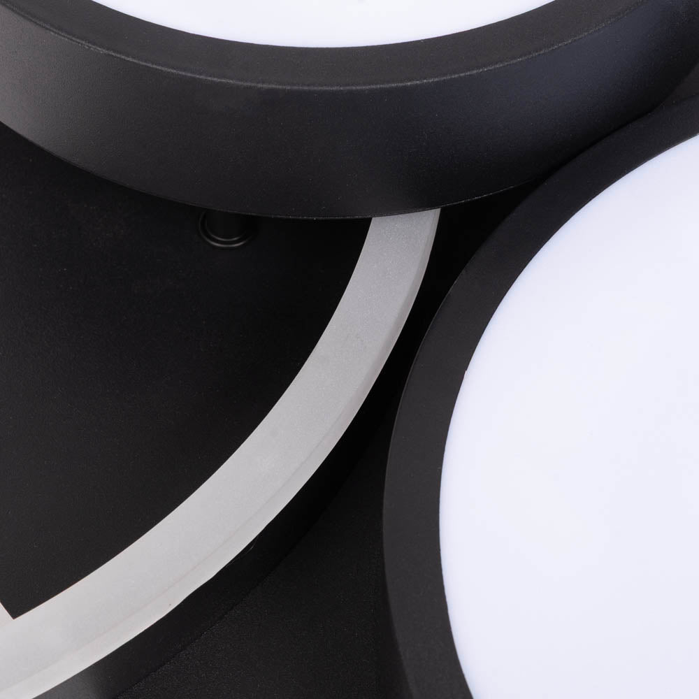 Plafoniera Sobek LED 55W negru Erste montată tavan living dormitor - design geometric statement modern