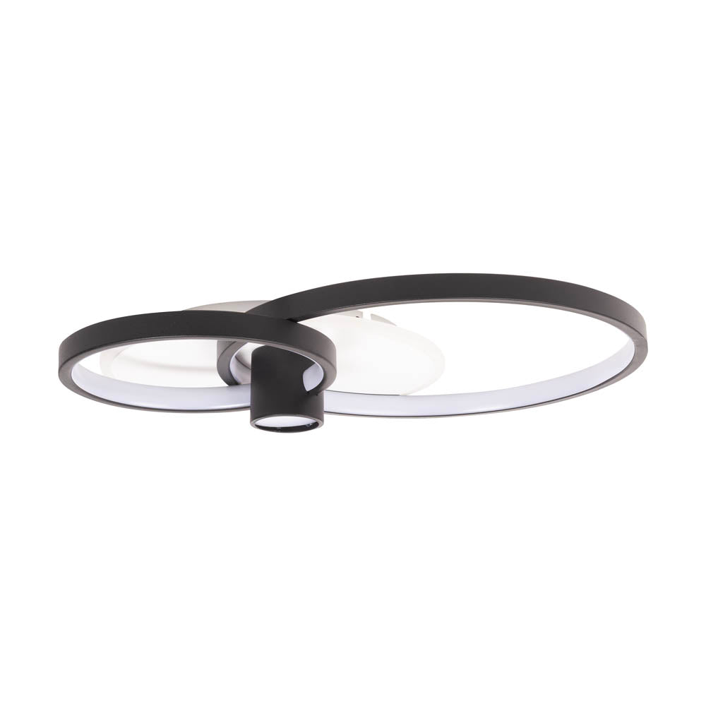 Plafoniera LED Horus 65W negru auriu Erste - design geometric cercuri suprapuse luxury modern living