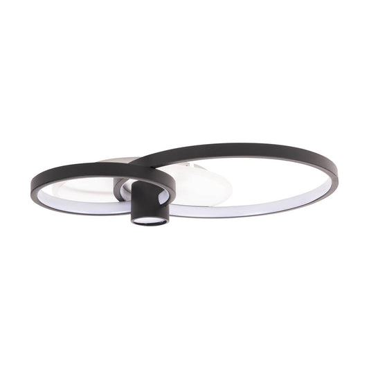 Plafoniera LED Horus 65W negru auriu Erste - design geometric cercuri suprapuse luxury modern living