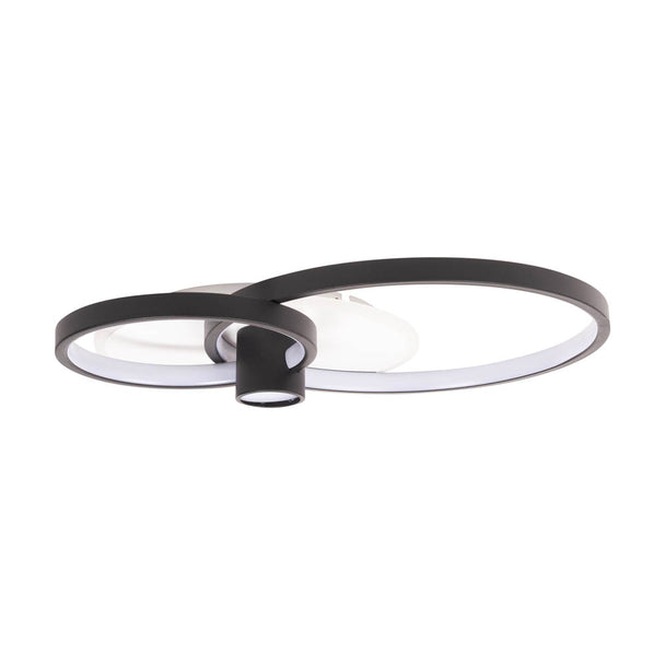 Plafoniera LED Horus 65W negru auriu Erste - design geometric cercuri suprapuse luxury modern living