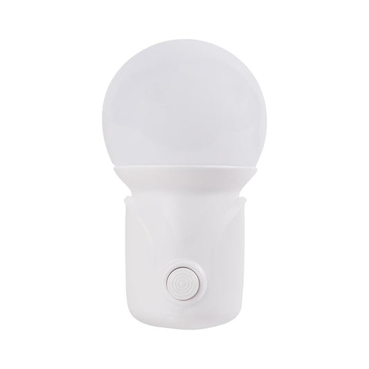 Lampa de veghe Bulb LED 1W alba Erste - vedere frontala in priza