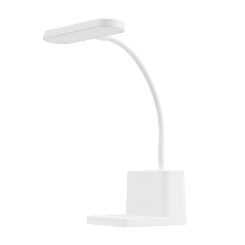 Lampa de birou Mishe LED 3W Erste - vedere frontala design ultra-compact minimalist alb
