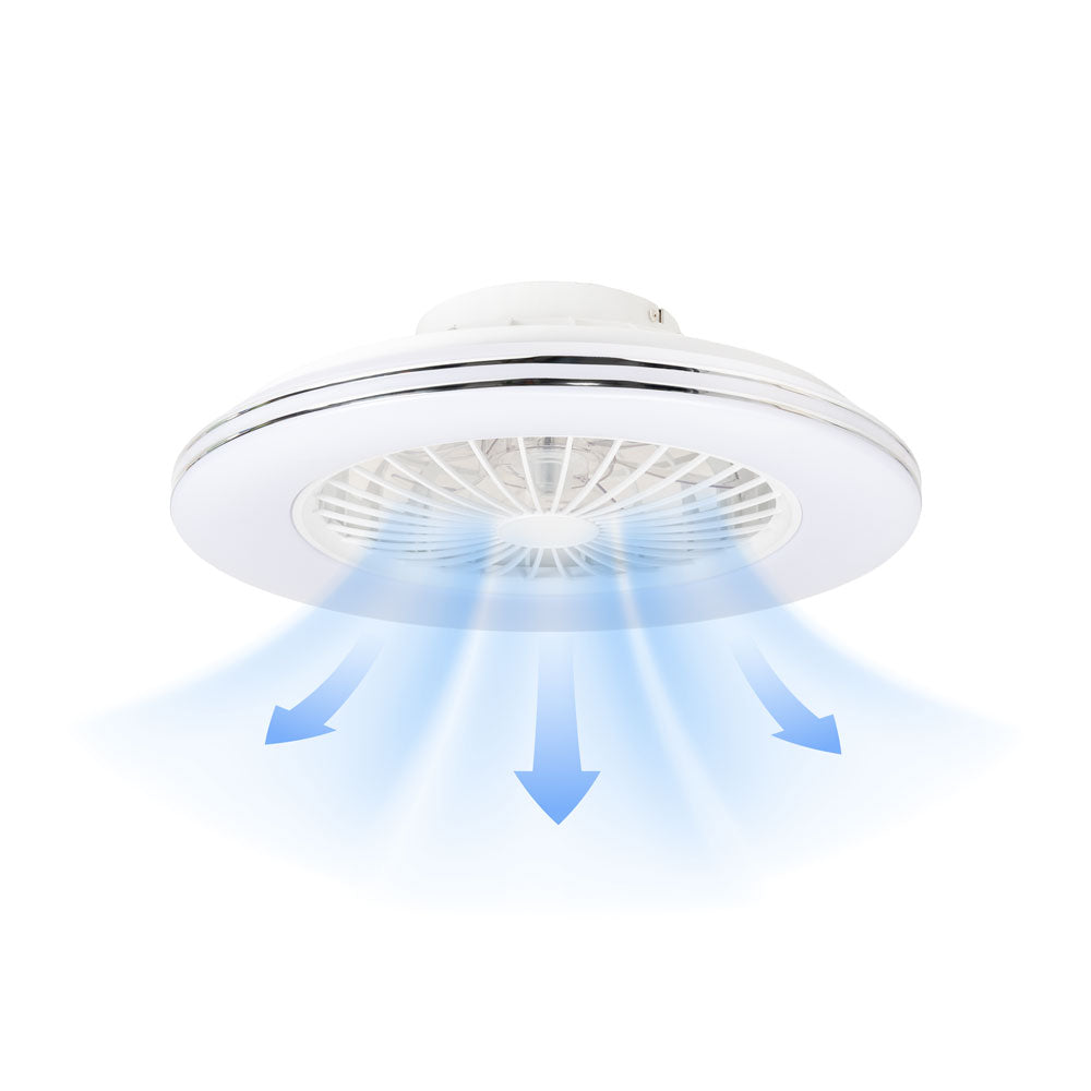 Plafoniera ventilator Breezy 48W CCT Erste - iluminat și ventilație 2 în 1 modern 49cm