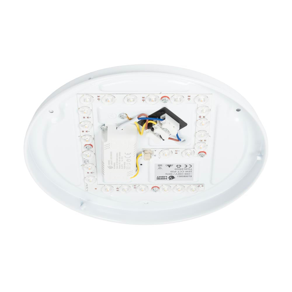 Plafoniera HL-A9 25W aprinsă lumină caldă CCT - atmosferă confortabilă dormitor hol