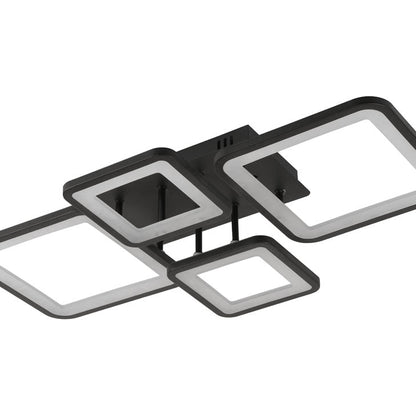 Plafoniera Ambient LED 70W neagra Erste - vedere frontala design geometric industrial-chic