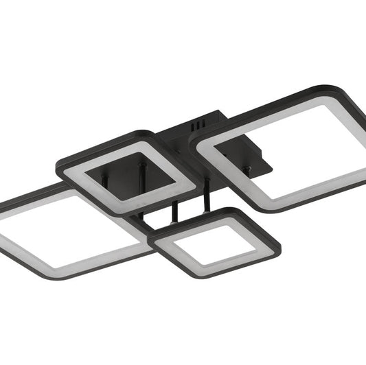 Plafoniera Ambient LED 70W neagra Erste - vedere frontala design geometric industrial-chic