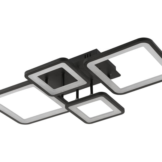 Plafoniera Ambient LED 70W neagra Erste - vedere frontala design geometric industrial-chic