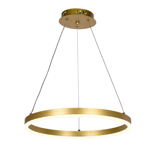 Pendul Round LED 30W 3CCT Erste - vedere frontala design circular auriu satinat modern
