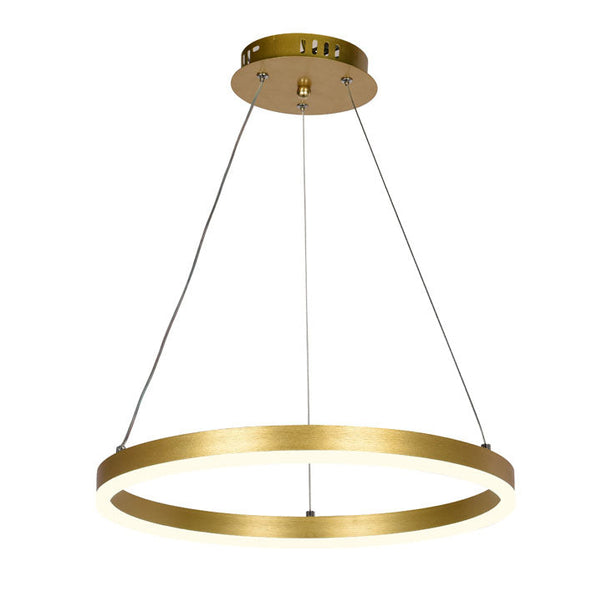 Pendul Round LED 30W 3CCT Erste - vedere frontala design circular auriu satinat modern
