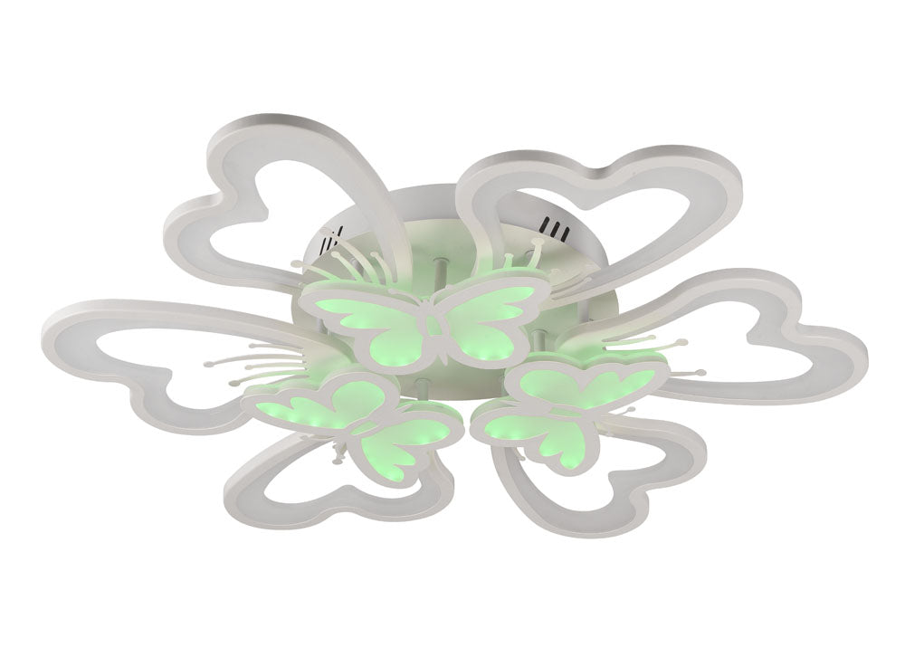 Detaliu design organic curbat plafoniera LED Butterfly Erste alb elegant