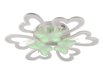 Detaliu design organic curbat plafoniera LED Butterfly Erste alb elegant