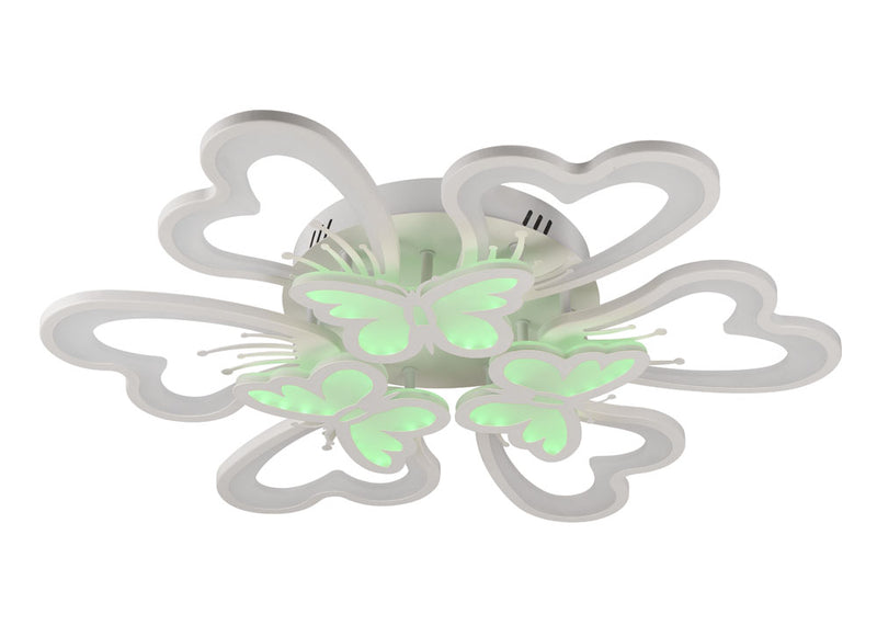 Detaliu design organic curbat plafoniera LED Butterfly Erste alb elegant