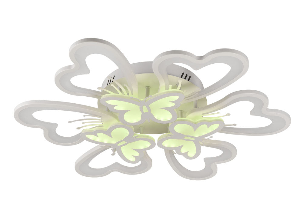 Plafoniera Butterfly 100W aprinsă lumină caldă - atmosferă relaxantă living