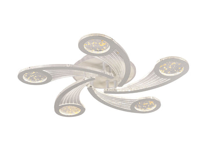 Plafoniera Drop Erste 70W - lumina calda 3CCT aprinsa in living spatios modern