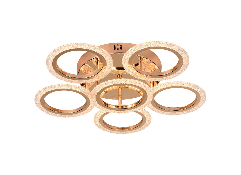 Lustra Bright LED 60W aurie Erste - vedere frontala design fluid contemporan elegant