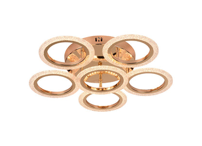 Lustra Bright LED 60W aurie Erste - vedere frontala design fluid contemporan elegant