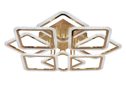 Lustra Veil LED 115W aurie Erste - vedere frontala design arhitectural fluid elegant