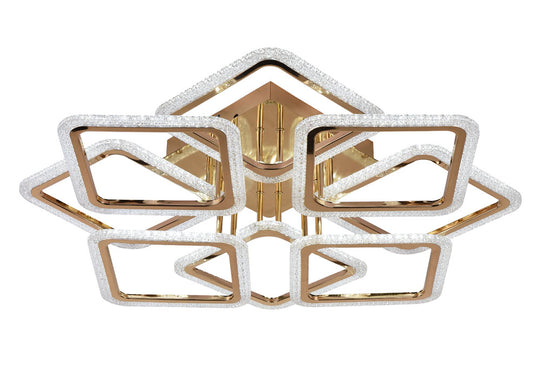 Lustra Veil LED 115W aurie Erste - vedere frontala design arhitectural fluid elegant