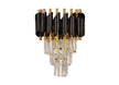Aplica Cristal 2xE14 negru auriu Erste - vedere frontala design rafinat cristal stralucitor