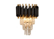 Aplica Cristal Erste negru auriu - montata pe perete living hol iluminat decorativ elegant