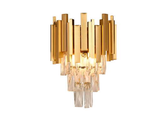 Aplica Cristal 2xE14 aurie Erste - vedere frontala design regal cristale stralucitoare