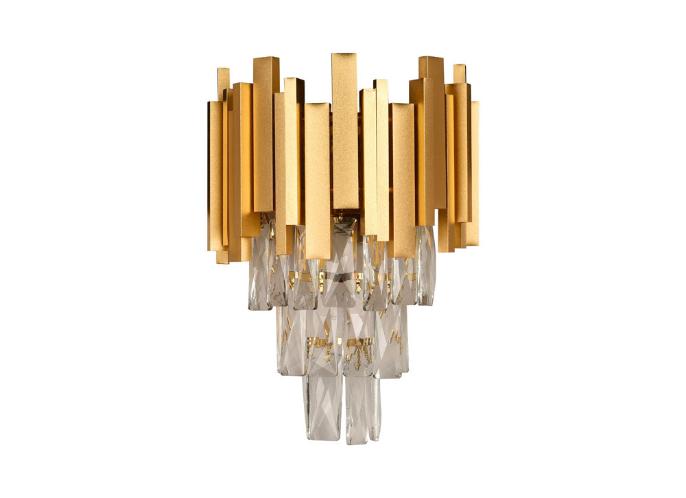 Aplica Cristal Erste aurie - montata pe perete living hol reflexii cristal iluminat elegant