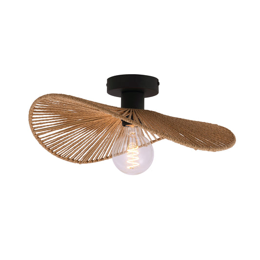 Plafonieră Elite PL1 Klausen, abajur hartie natur și metal, iluminat interior modern
