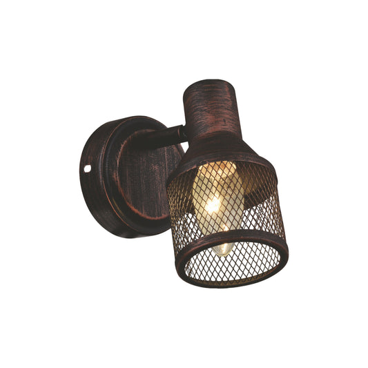 Aplică Flask 1 LY-1029 Klausen, metal maro antichizat, stil industrial, iluminat interior
