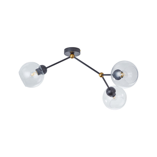 Candelabru Flavor 3 KL103018 transparent negru cupru, design urban, 3xE27, Klausen
